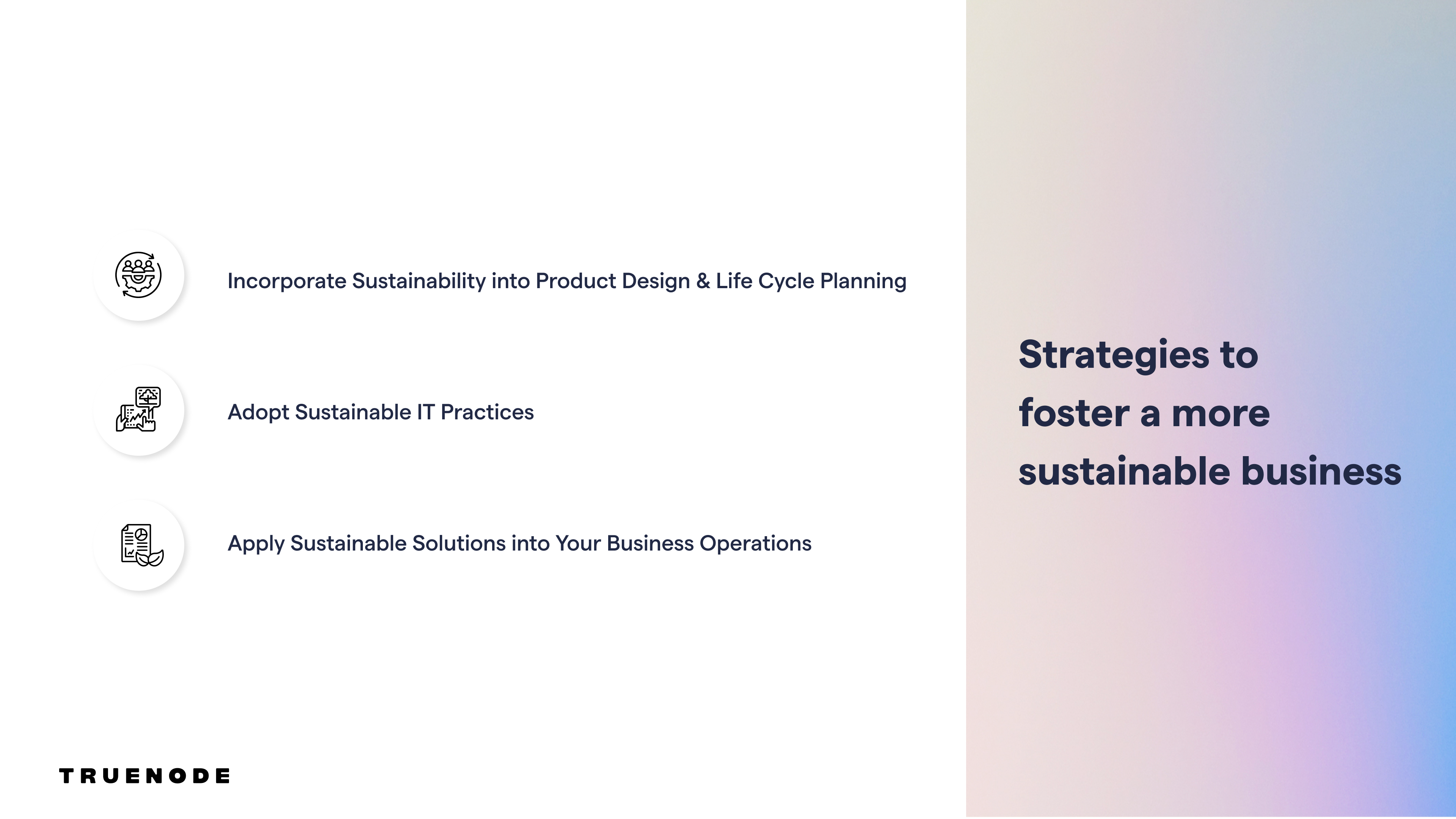 Strategies to foster a more sustainable business