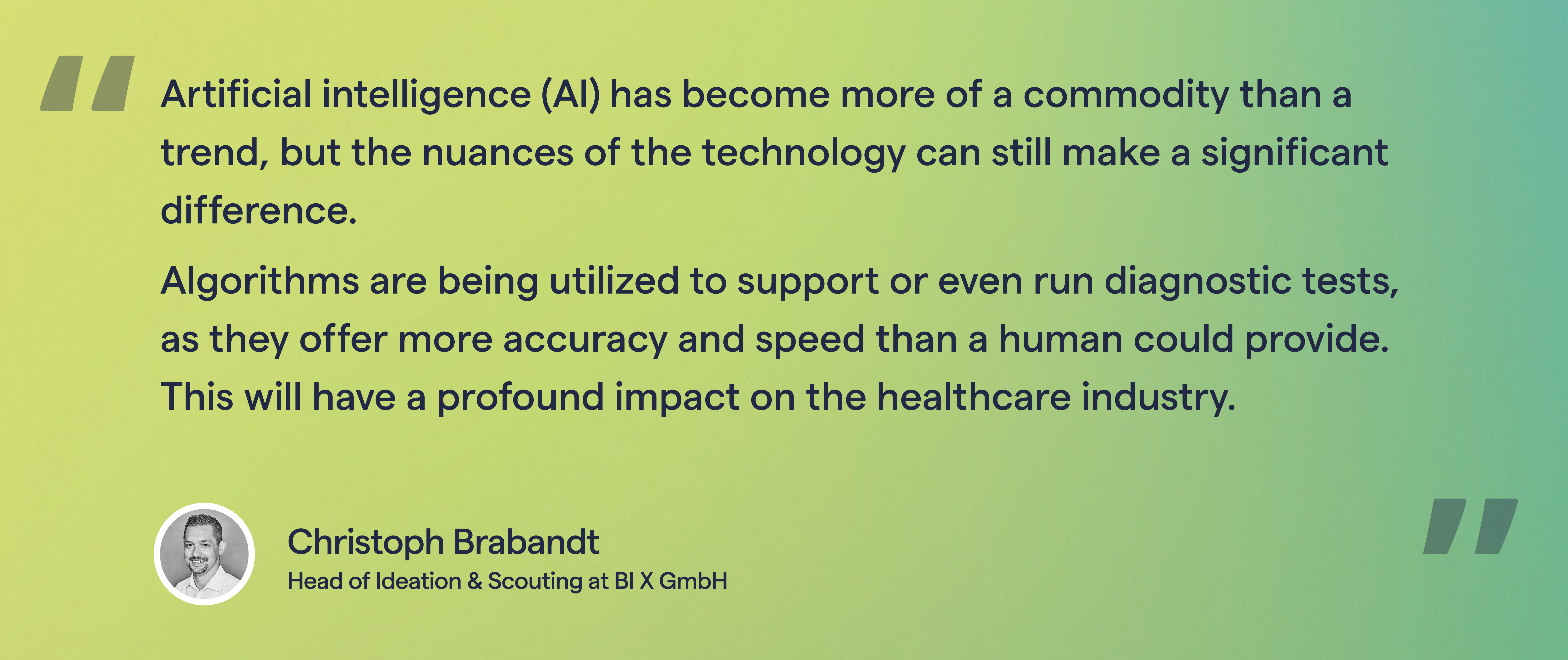 Christoph Brandt about AI in Healthcare