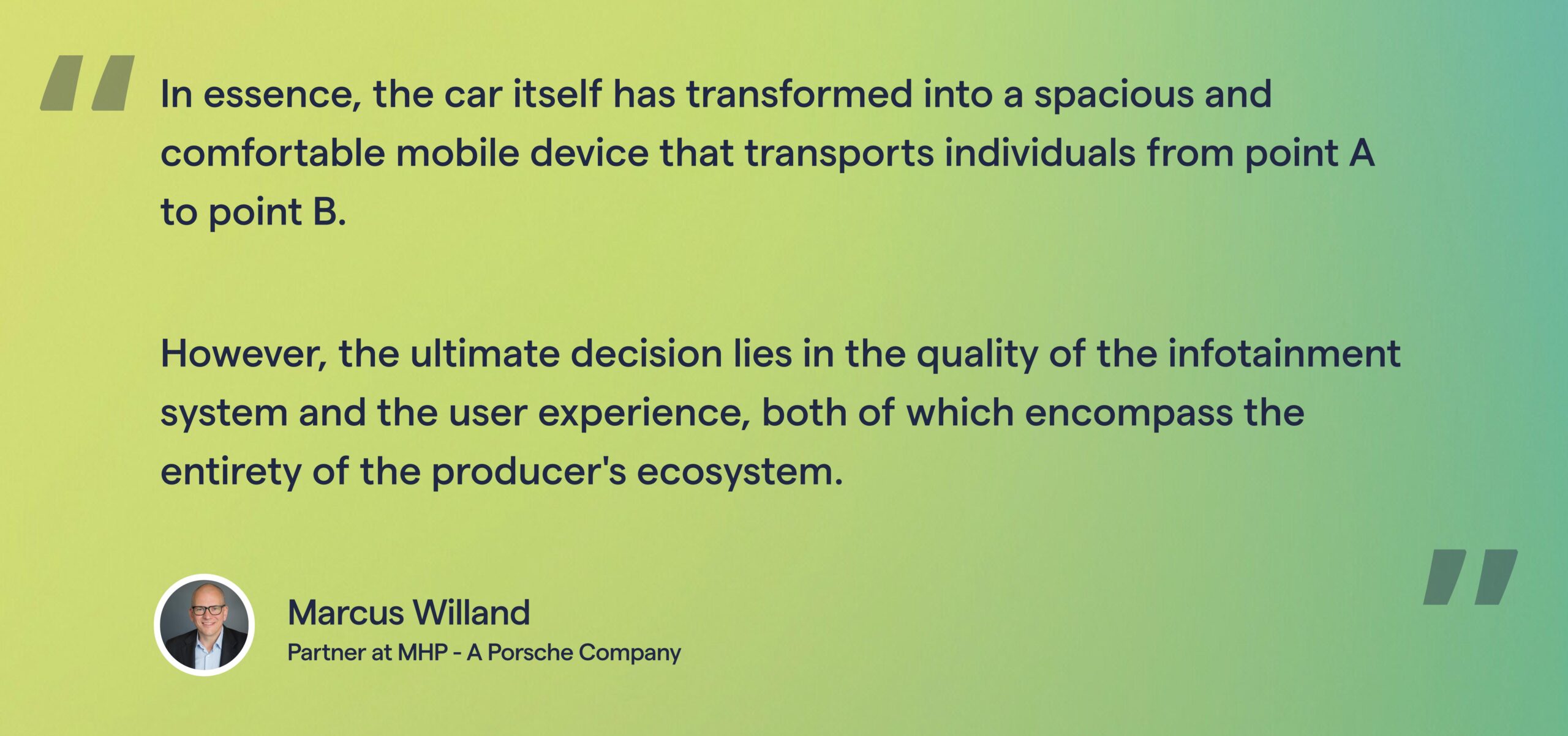 Marcus Willand about advancements in the automotive industry